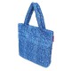 Яркая сумка PUFFY с принтом "КОСИЧКИ" (синяя)