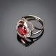 Кольцо из серебра Анжелика (красный)