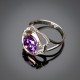 Кольцо из серебра Анжелика (фиолетовый)