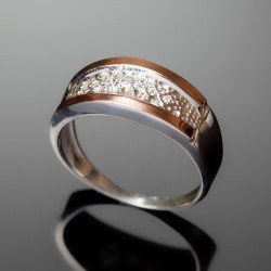 Серебряное кольцо Лидия со вставками из золота и циркония