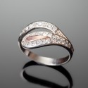 Серебряное кольцо Мальва со вставками из золота и циркония