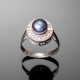 Серебряное кольцо Каприз (синий)