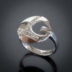 Серебряное кольцо Рассвет со вставками из золота и циркония