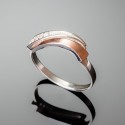Серебряное кольцо Кипарис с золотой пластинкой