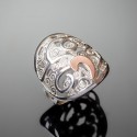 Серебряное кольцо Тропиканка со вставками из золота