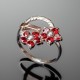 Серебряное кольцо Фиалка (красный)