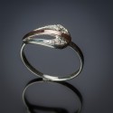 Серебряное кольцо Соната со вставками из золота и циркония