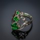 Серебряное кольцо Лира (зеленый)