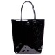 Высокая лаковая женская сумка Poolparty LAGUE (черный)