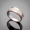Серебряное кольцо Кира с золотыми напайками