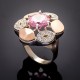 Кольцо Жасмин в виде цветка (розовый)