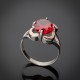 Женское серебряное кольцо Диана (красный)