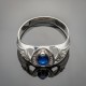 Серебряное кольцо Индира (синий)
