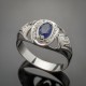 Серебряное кольцо Индира (синий)