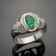 Серебряное кольцо Индира (зеленый)