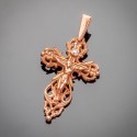 Позолоченный крест с распятием, фианит