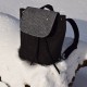Модный войлочный рюкзак на кнопке с перфорацией (черный)