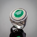 Серебряное кольцо Земфира в виде печатки, с эмалью
