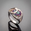 Серебряное кольцо Орхидея с камнем "хамелеон"