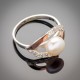 Женское кольцо Ракушка с жемчугом (белый)