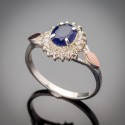 Серебряное кольцо Асти с синим цирконом