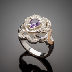 Женское серебряное кольцо Гера (фиолетовый)