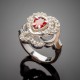 Женское серебряное кольцо Гера (красный)