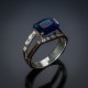 Кольцо из серебра Богема синий