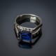 Кольцо из серебра Богема синий