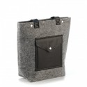 Стильная комбинированная сумка из войлока и эко-кожи, с большим карманом