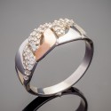 Серебряное кольцо Юлия с плетением, напоминающим цепь