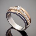 Широкое серебряное кольцо Гармония, фианит