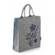 Войлочная сумка-пакет с цветком (серая)