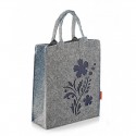 Фетровая (войлочная) сумка-пакет с цветком, на молнии