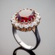 Серебряное кольцо Каролина с камнем (красный)