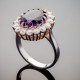 Серебряное кольцо Каролина с камнем (аметист)