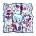 Шелковый платок 90х90 см с цветочным принтом