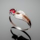 Серебряное кольцо Грация (красный)