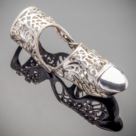 Серебряное кольцо на две фаланги