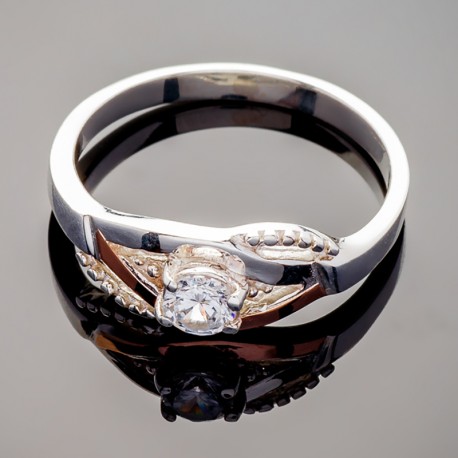 Серебряное кольцо с фианитом Алиса