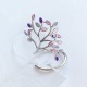 Женское серебряное кольцо Дерево (фиолет)