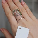 Женское серебряное кольцо с эмалью Дерево