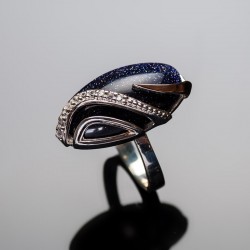 Серебряное кольцо Елена с кабошоном