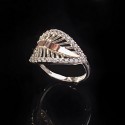Нежное серебряное кольцо Софи с золотом