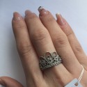 Серебряное кольцо Корона - вставки фианит
