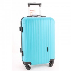 Пластиковый дорожный чемодан (голубой)