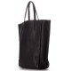 Кожаная сумка Poolparty BIGSOHO, 43х43 см (черный)